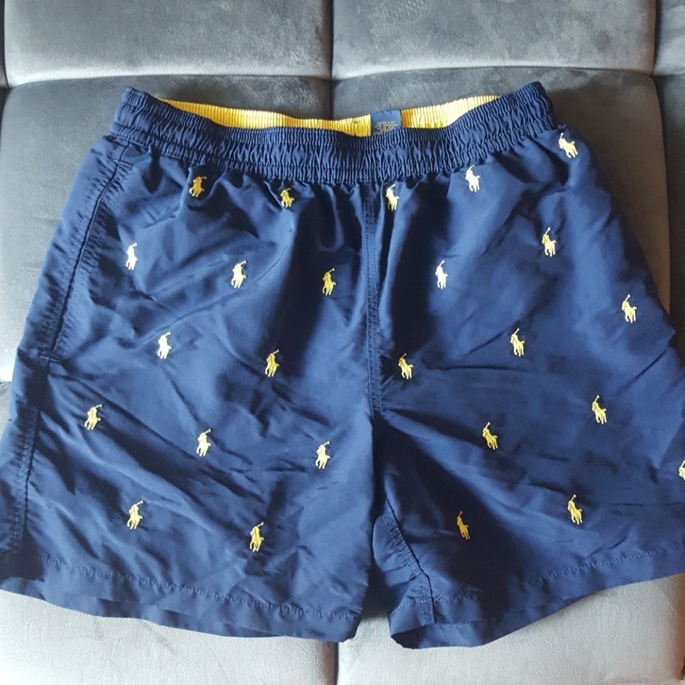 Ralph Lauren Navy/Yellow Swim shorts, Medium